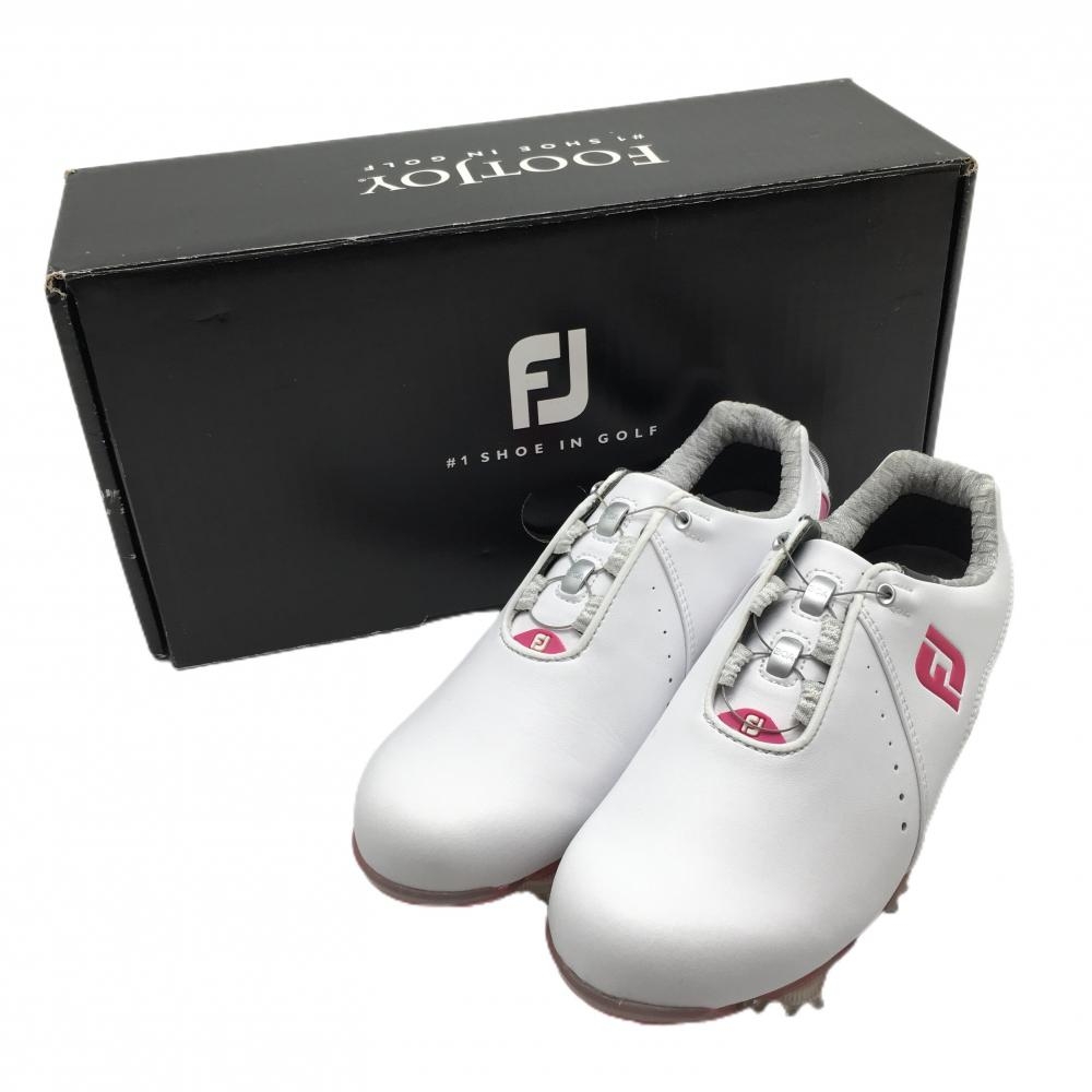 【未使用品】フットジョイ ゴルフシューズ 白×ピンク 99069J DRYJOYS ダイヤル式 BOA  レディース 22.5 ゴルフウェア FootJoy