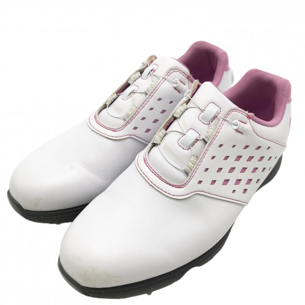 フットジョイ ゴルフシューズ 白×ピンク 98622J BOA ダイヤル式 レディース 24.5 ゴルフウェア FootJoy