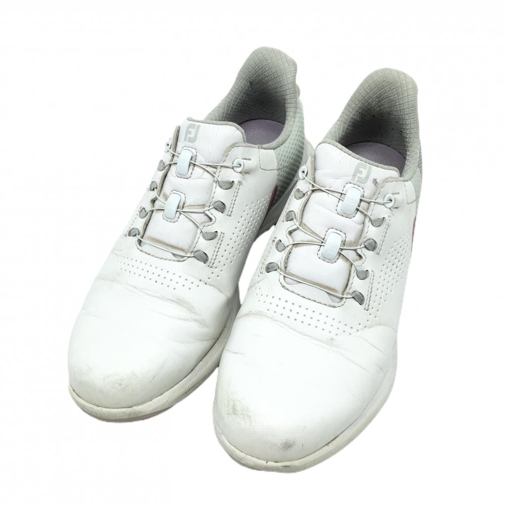 フットジョイ ゴルフシューズ 白×グレー 90122J フューエル BOA スパイクレス ダイヤル式 レディース 23.0 ゴルフウェア FootJoy