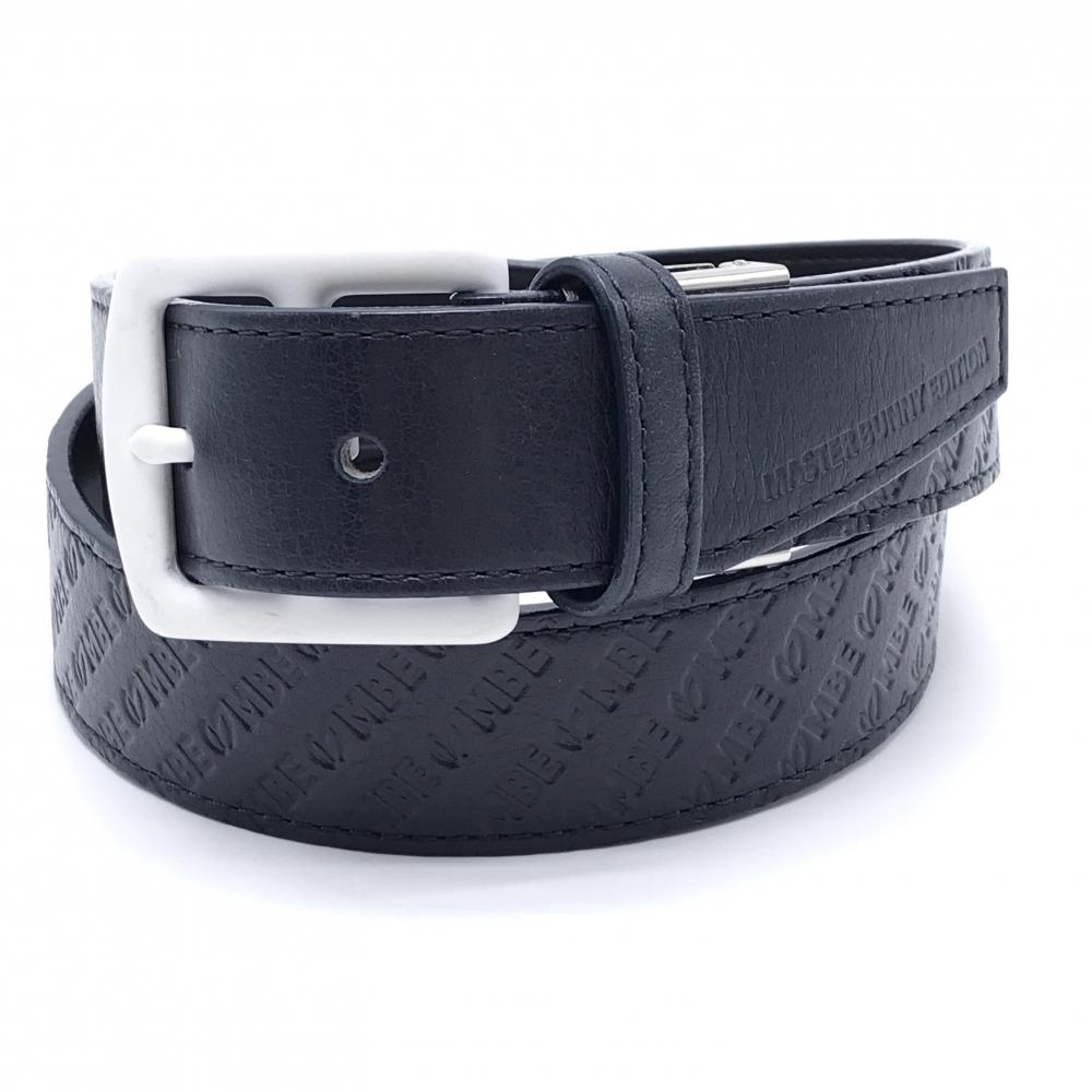 マスターバニー ベルト ネイビー×白 ロゴ型押し レディース  ゴルフウェア MASTER BUNNY EDITION