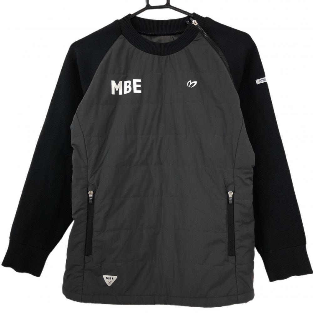 【美品】マスターバニー 中綿ブルゾン グレー×黒 身頃中綿 袖ニット 肩ジップ レディース 1(M) ゴルフウェア MASTER BUNNY EDITION