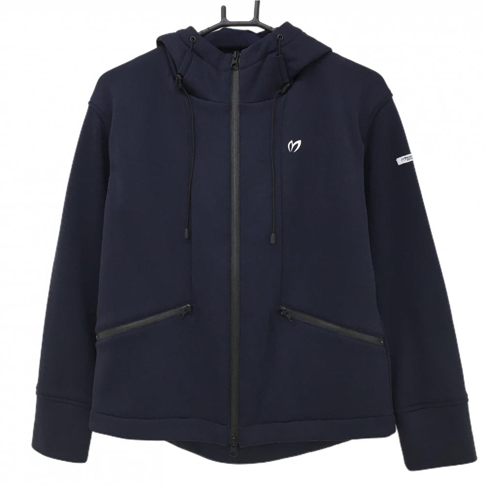 【美品】マスターバニー ジップパーカー ネイビー 裏地メッシュ ジャケット  レディース 0(S) ゴルフウェア MASTER BUNNY EDITION