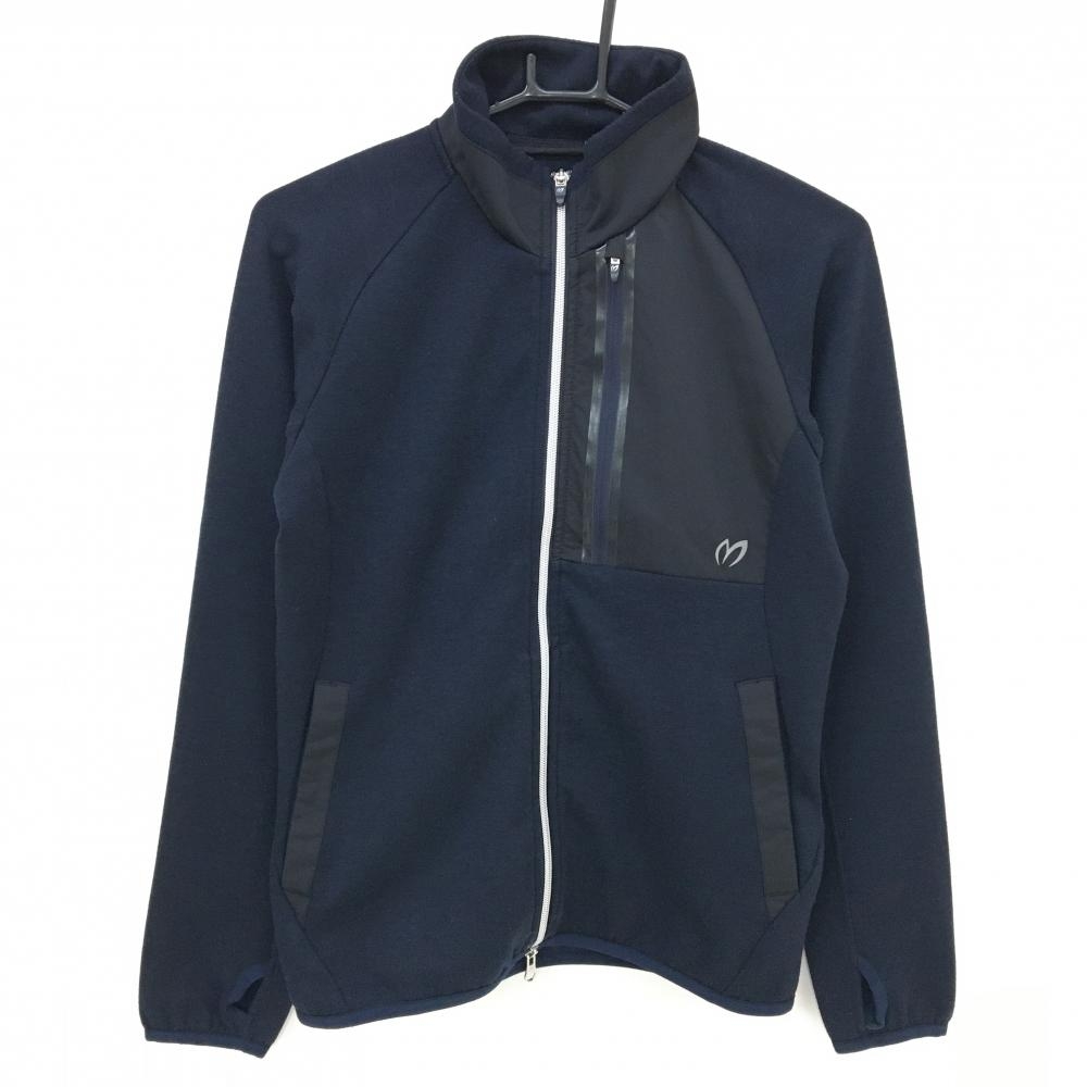 マスターバニー ジャケット ダークネイビー×黒 ダブルジップ 胸ジップポケット レディース 0(S) ゴルフウェア MASTER BUNNY EDITION