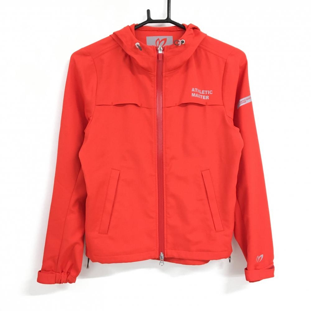 【美品】マスターバニー ジップパーカー レッド 裾ドローコード ジャケット レディース 0(S) ゴルフウェア MASTER BUNNY EDITION