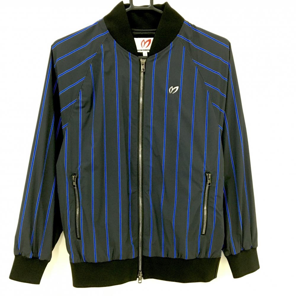 【超美品】マスターバニー ジャケットブルゾン 黒系×ブルー レディース 0(S) ゴルフウェア 2024年モデル MASTER BUNNY EDITION