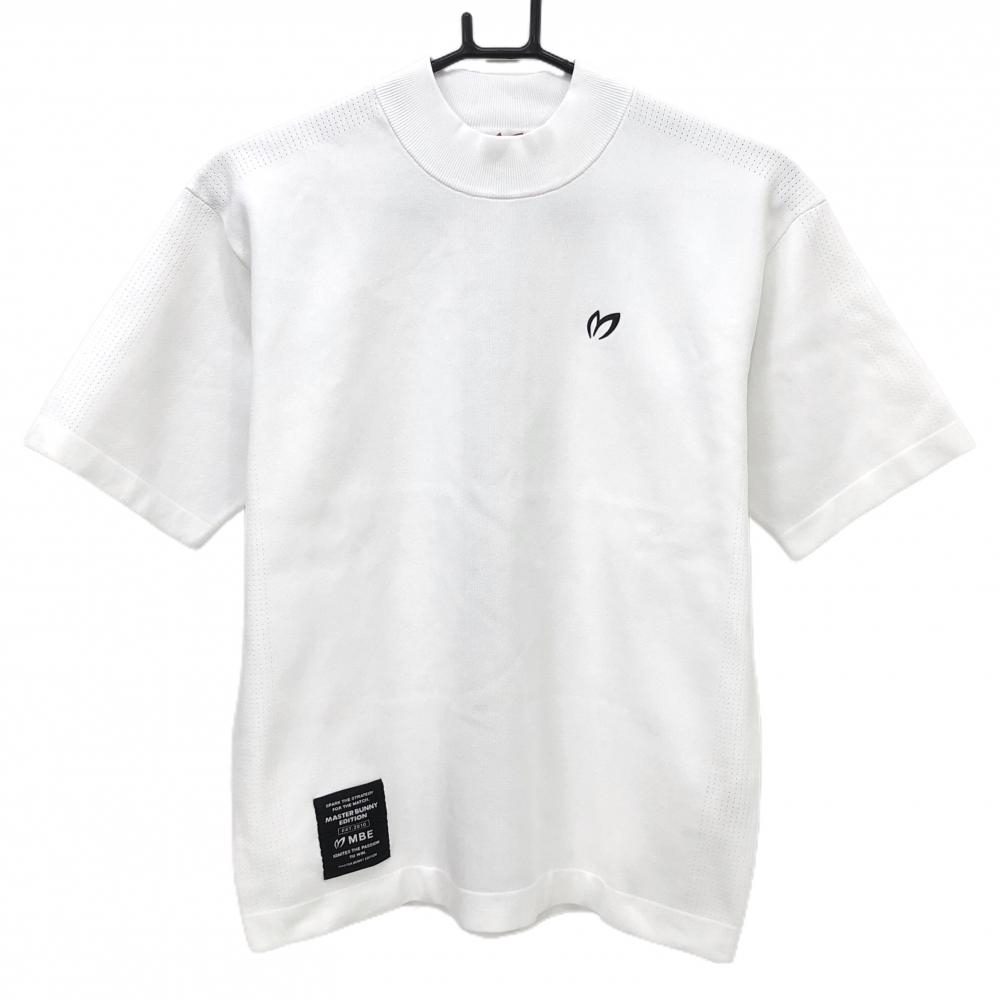 【超美品】マスターバニー 半袖ハイネックセーター 白×黒 レディース 1(M) ゴルフウェア 2024年モデル MASTER BUNNY EDITION