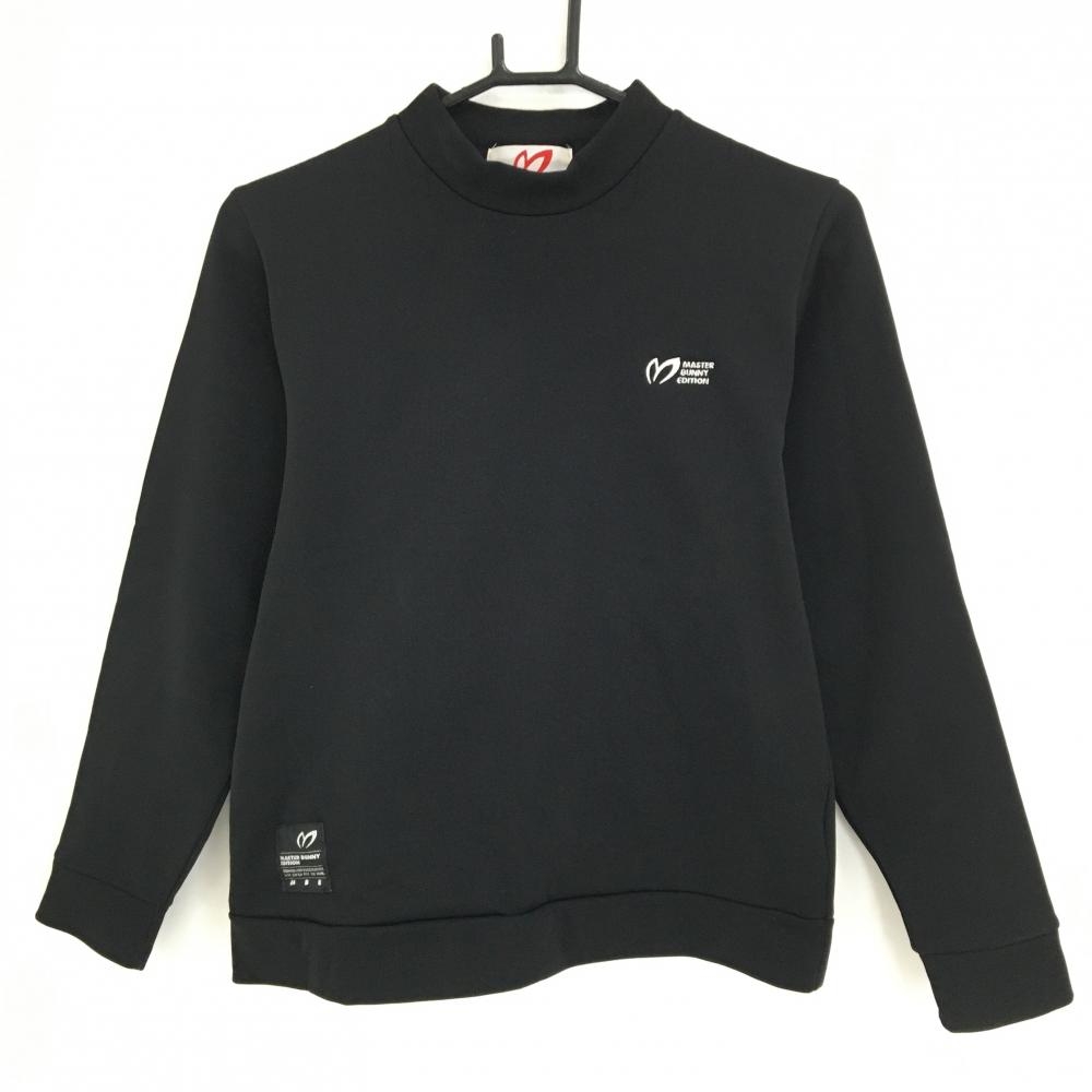 マスターバニー ハイネックトレーナー 黒×白 裏起毛 胸ロゴ レディース 1(M) ゴルフウェア MASTER BUNNY EDITION