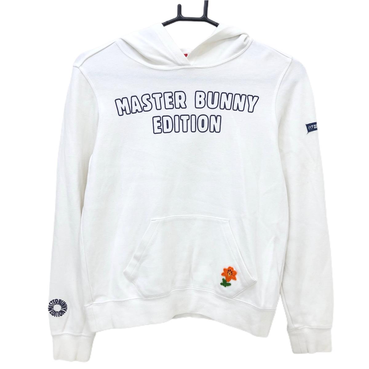 マスターバニー パーカー 白 薄手 トレーナー ロゴネイビー  レディース 0(S) ゴルフウェア MASTER BUNNY EDITION