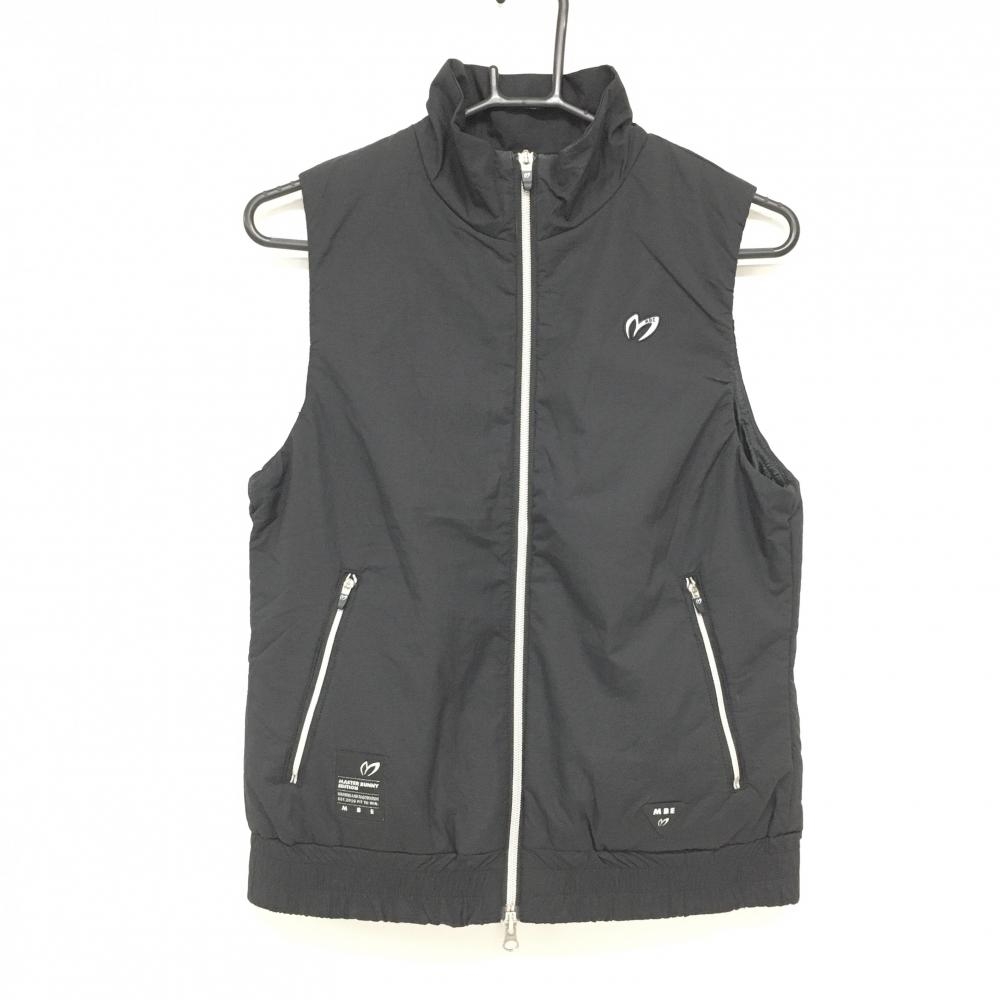 【美品】マスターバニー 中綿ベスト 黒 クロスヒート 通電確認済み バッテリー付  レディース 1(M) ゴルフウェア MASTER BUNNY EDITION