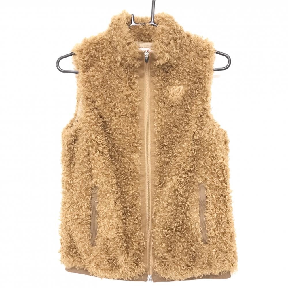 【超美品】マスターバニー ファーベスト ブラウン 胸ロゴ 裏地付 レディース 0(S) ゴルフウェア 2024年モデル MASTER BUNNY EDITION