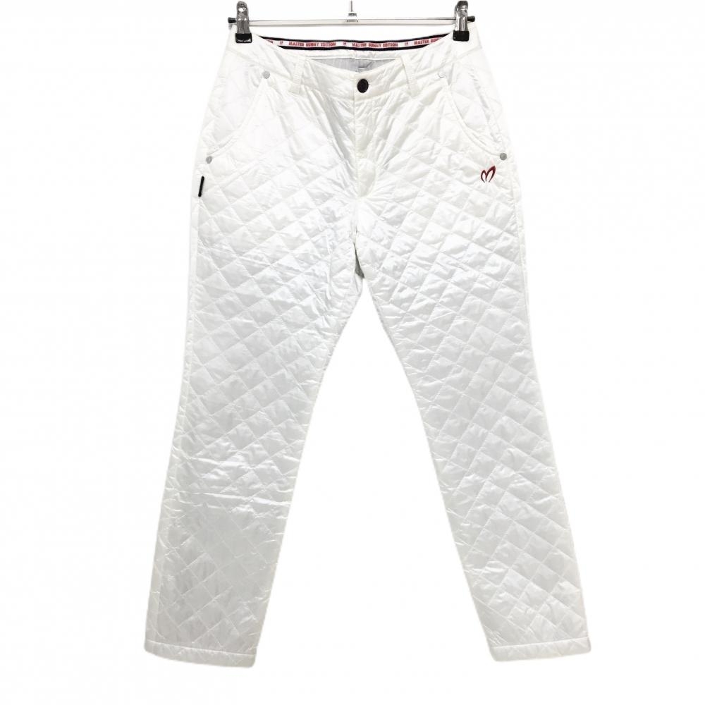 【美品】マスターバニー 中綿パンツ 白 蓄熱裏地 ナイロン100% レディース 1(M) ゴルフウェア MASTER BUNNY EDITION
