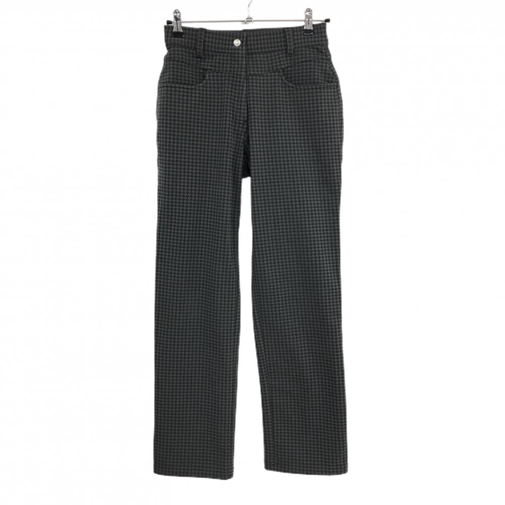 【美品】マリクレールスポール パンツ グレー×ダークグレー 総柄 ストレッチ 裏起毛 レディース M ゴルフウェア marie claire