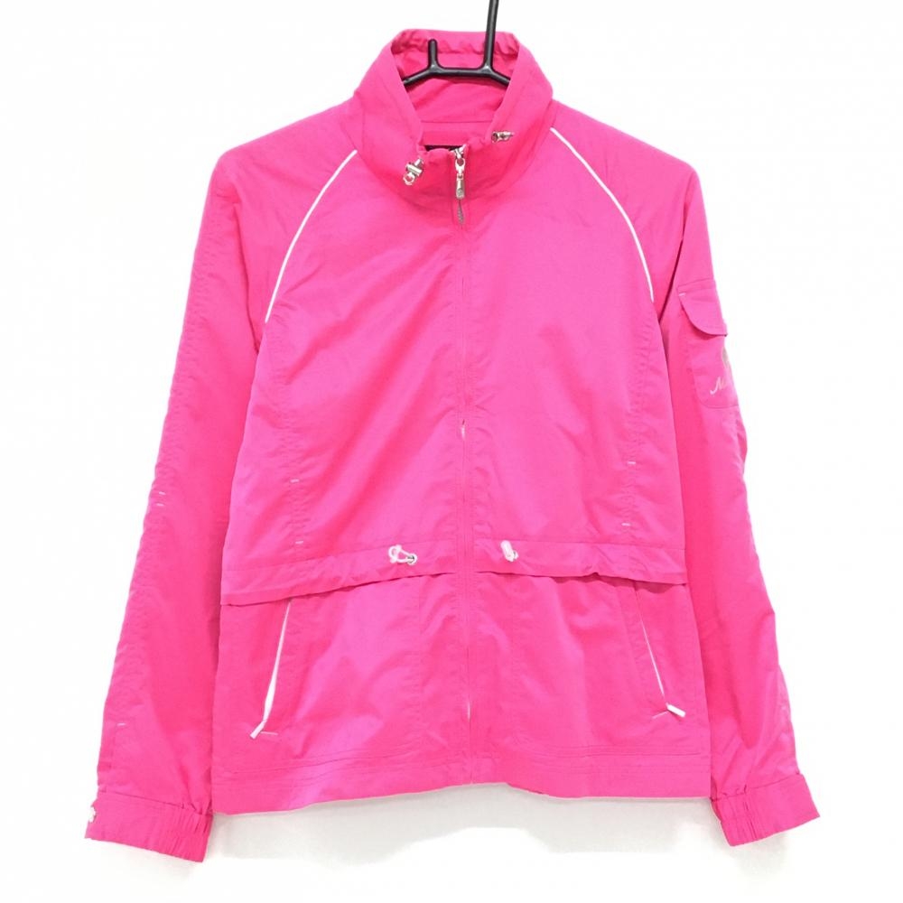 マンシングウェア ジャケット ピンク 肩パイピングライン ドローコード メッシュ裏地 レディース M ゴルフウェア Munsingwear