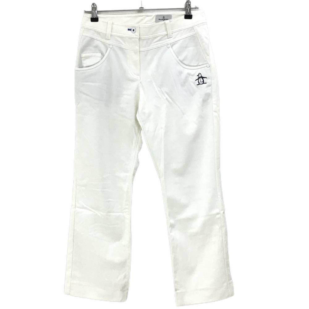 マンシングウェア パンツ 白 裏微起毛 ロゴ刺しゅう  レディース 11 ゴルフウェア Munsingwear