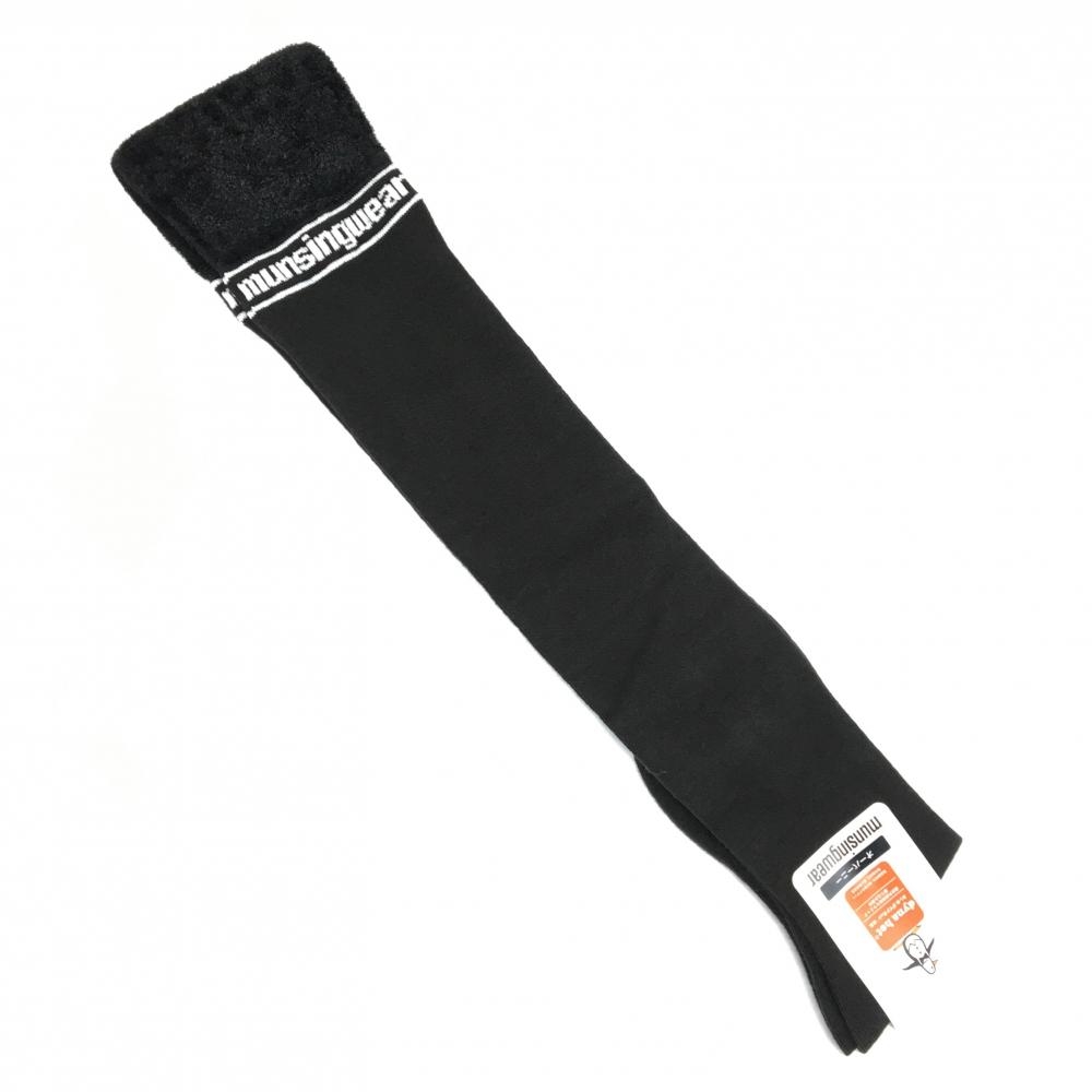 【新品】マンシングウェア ニーハイソックス 黒×白 ロゴ レディース 22-24ccm ゴルフウェア Munsingwear