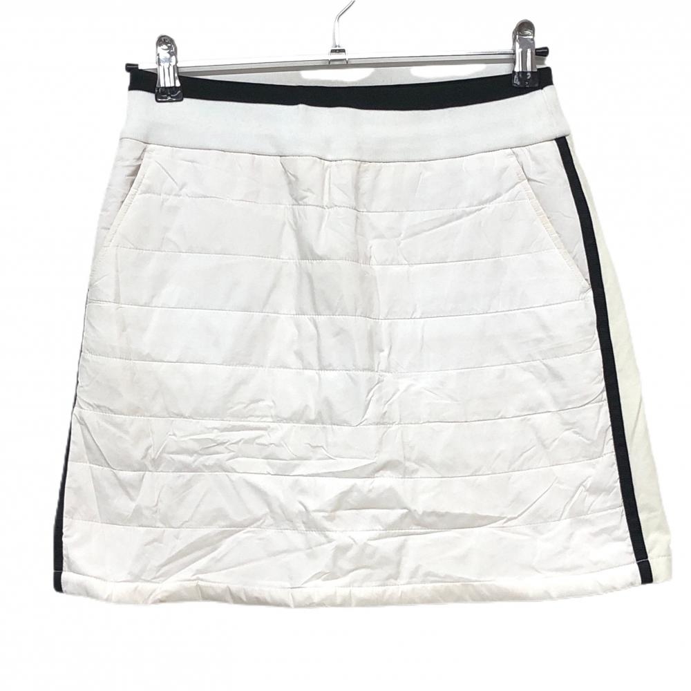 マンシングウェア 中綿スカート 白×黒 ウエストゴム  レディース M ゴルフウェア Munsingwear
