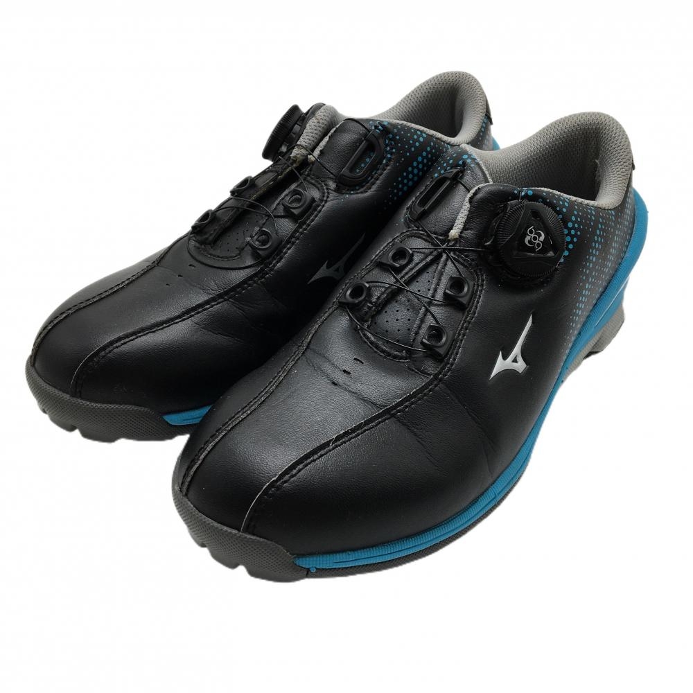 ミズノ ゴルフシューズ 黒×ライトブルー 51GW172009 NEXLITE BOA ダイヤル式 スパイクレス レディース 24.0 ゴルフウェア MIZUNO