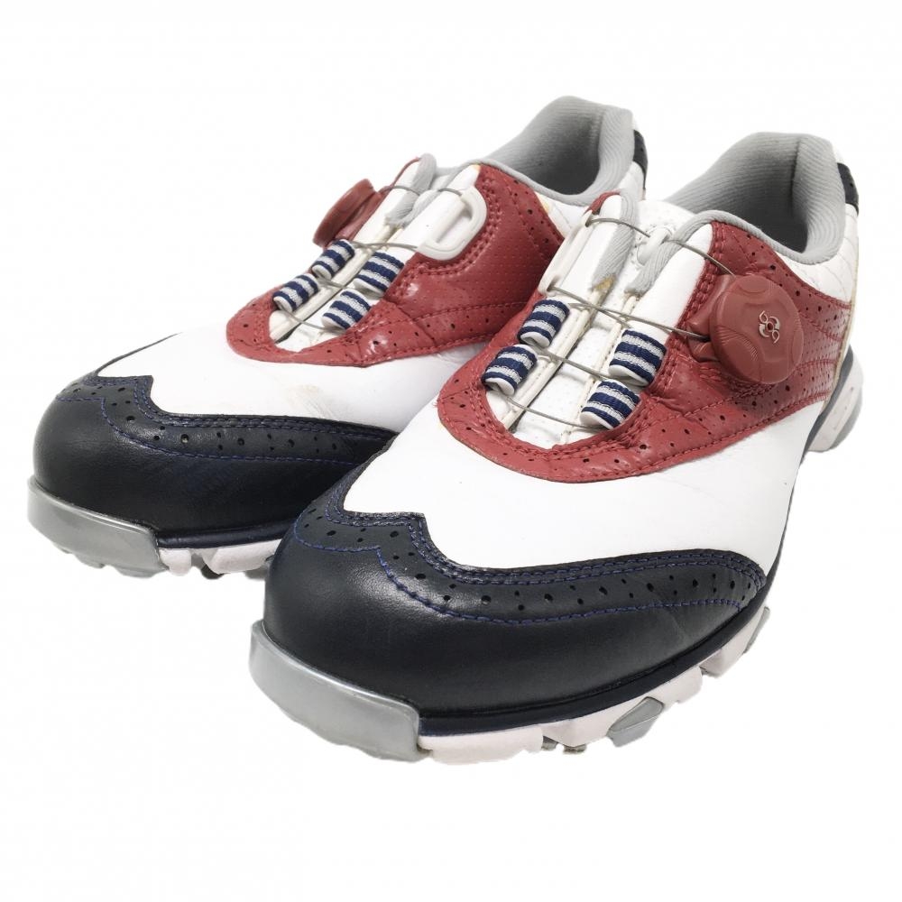 ミズノ ゴルフシューズ 白×ネイビー 51GW161062 ダイヤル式 BOA レディース 22.5 ゴルフウェア MIZUNO