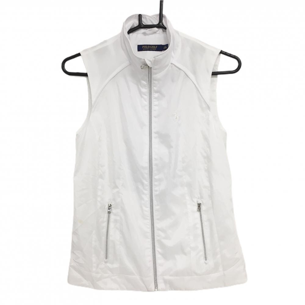 ラルフローレン アウターベスト 白 ポニー刺しゅう メッシュ裏地  レディース XS ゴルフウェア Ralph Lauren
