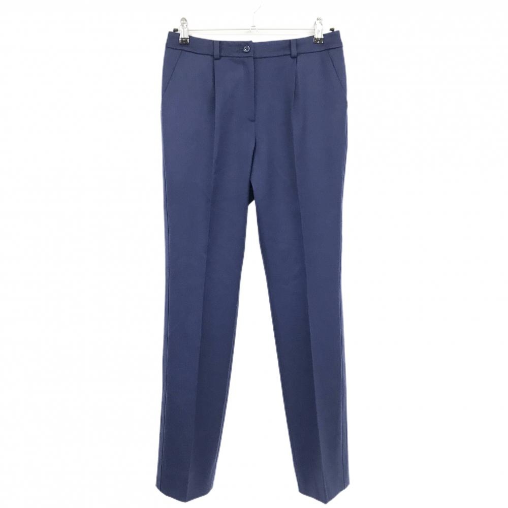 【美品】ランバンスポール パンツ ブルーネイビー系 ウール混 無地 レディース 40(L) ゴルフウェア LANVIN SPORT