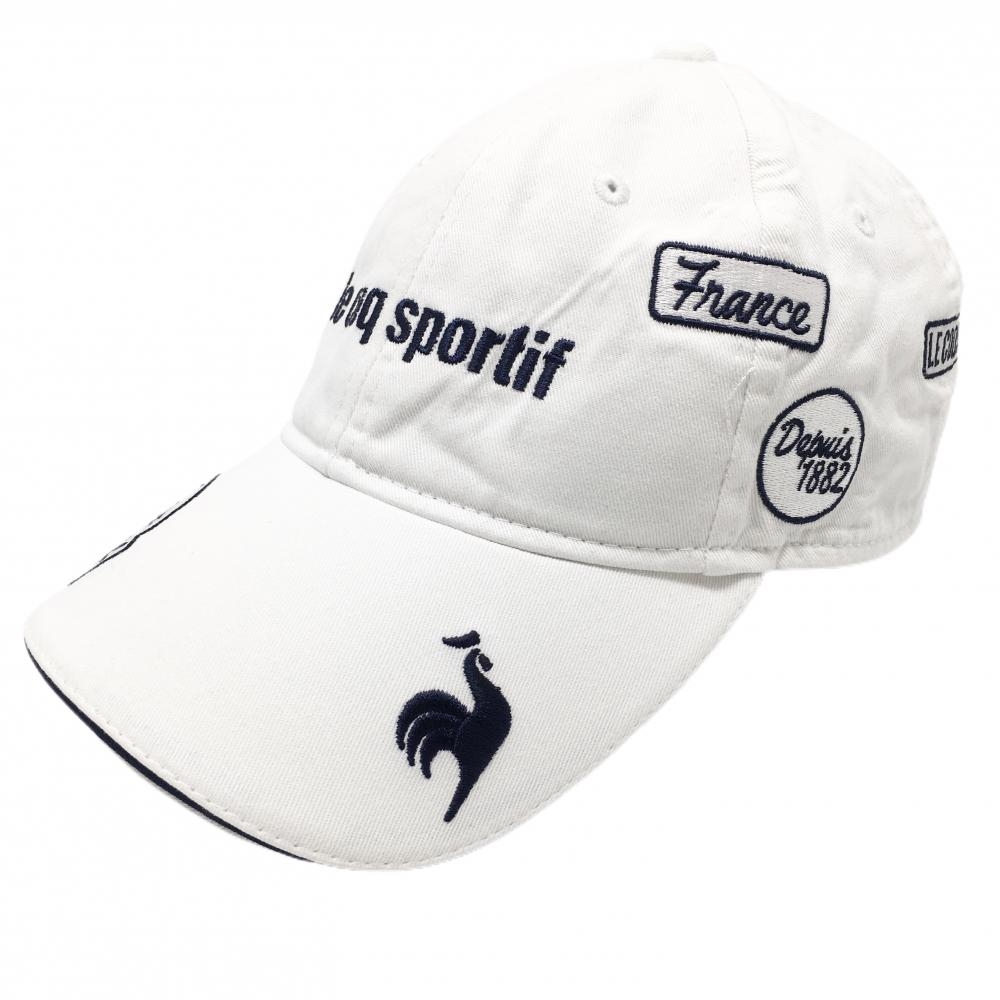 ルコックゴルフ キャップ 白×ネイビー ロゴ刺しゅう レディース F(55～57cm) ゴルフウェア le coq sportif