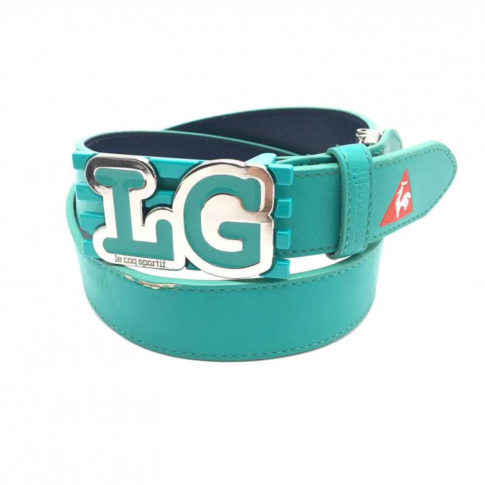 【美品】ルコック トップ式ベルト ターコイズグリーン  レディース  ゴルフウェア le coq sportif