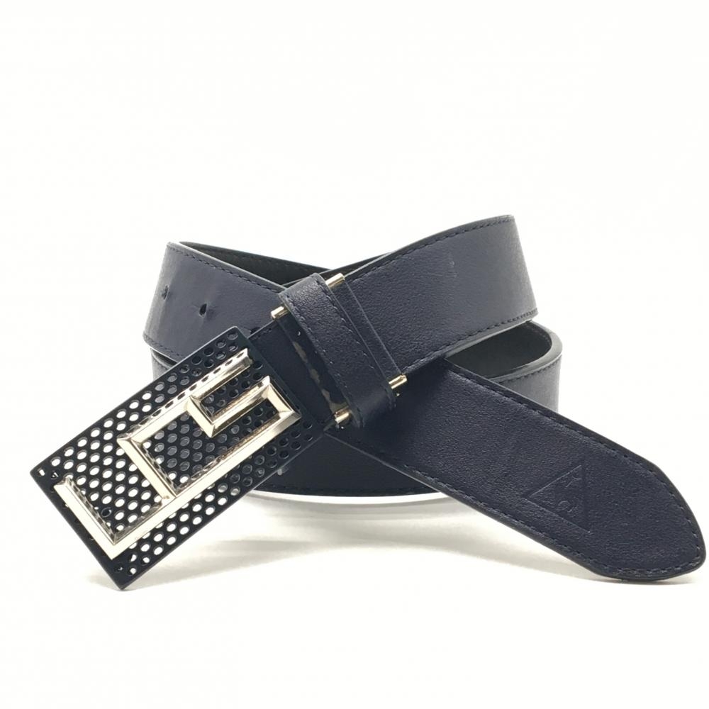 ルコック トップ式ベルト ネイビー 無地 レディース  ゴルフウェア le coq sportif