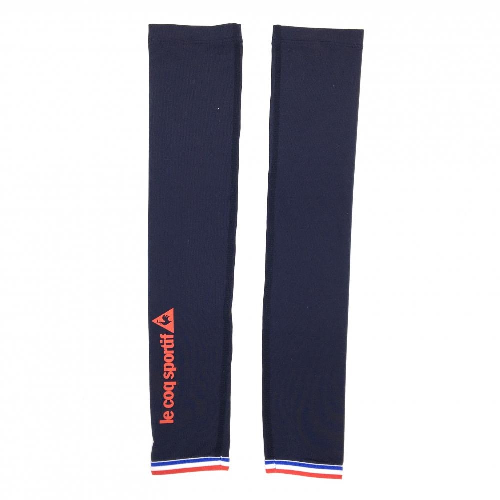【超美品】ルコック アームカバー ネイビー ロゴプリント ストレッチ レディース  ゴルフウェア le coq sportif