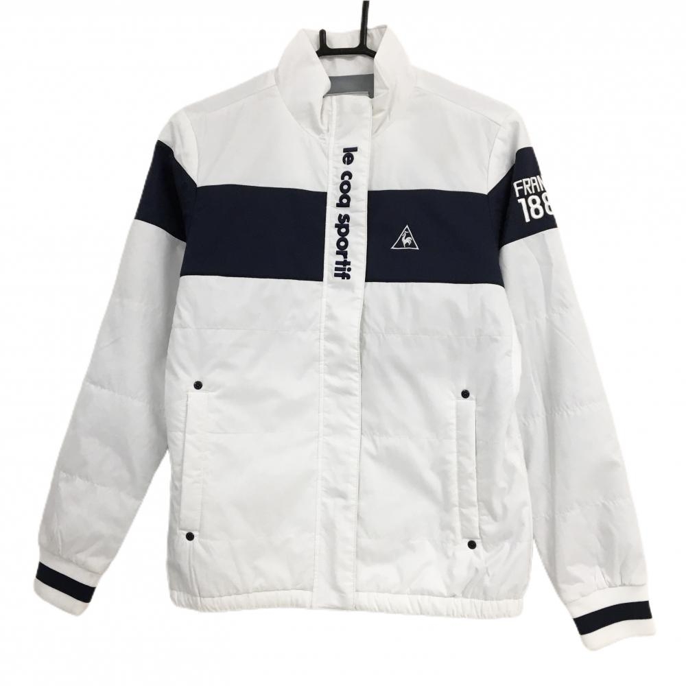 ルコック 中綿ジャケット 白×ネイビー バイカラー  レディース M ゴルフウェア le coq sportif