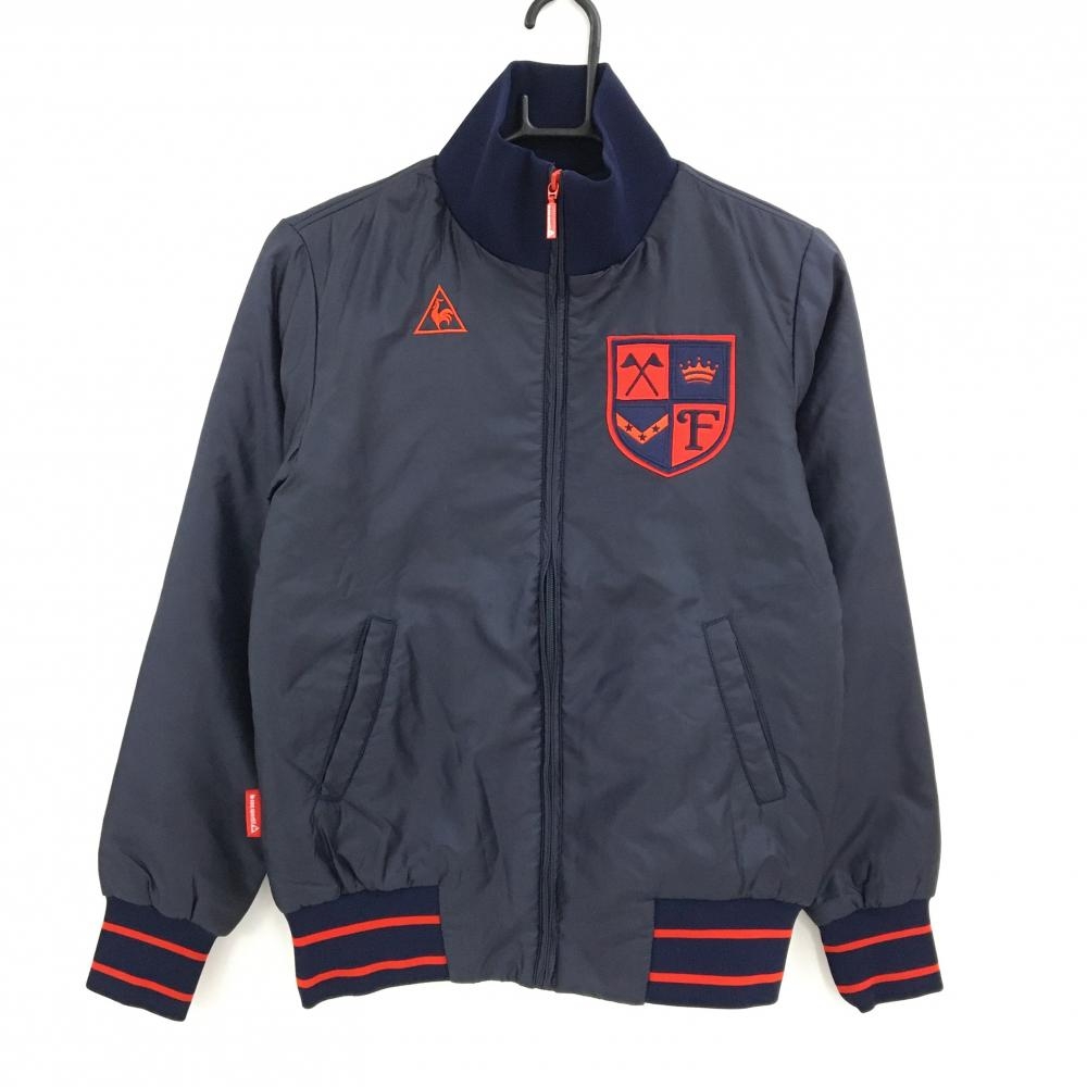 【超美品】ルコックゴルフ 中綿ジャケット　ネイビー ロゴレッド ワッペン レディース M ゴルフウェア le coq sportif