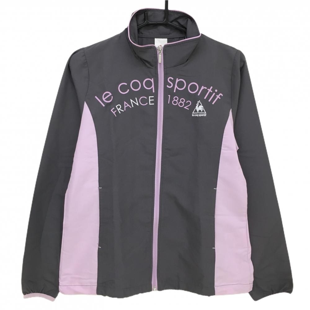ルコック ジャケットブルゾン グレー×ピンク レディース Ｍ ゴルフウェア le coq sportif