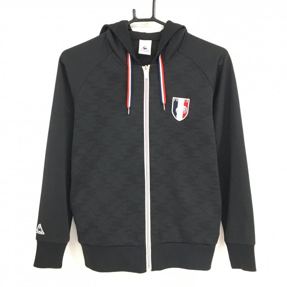 ルコック ジップパーカー 黒 刺しゅうワッペン レディース M ゴルフウェア le coq sportif