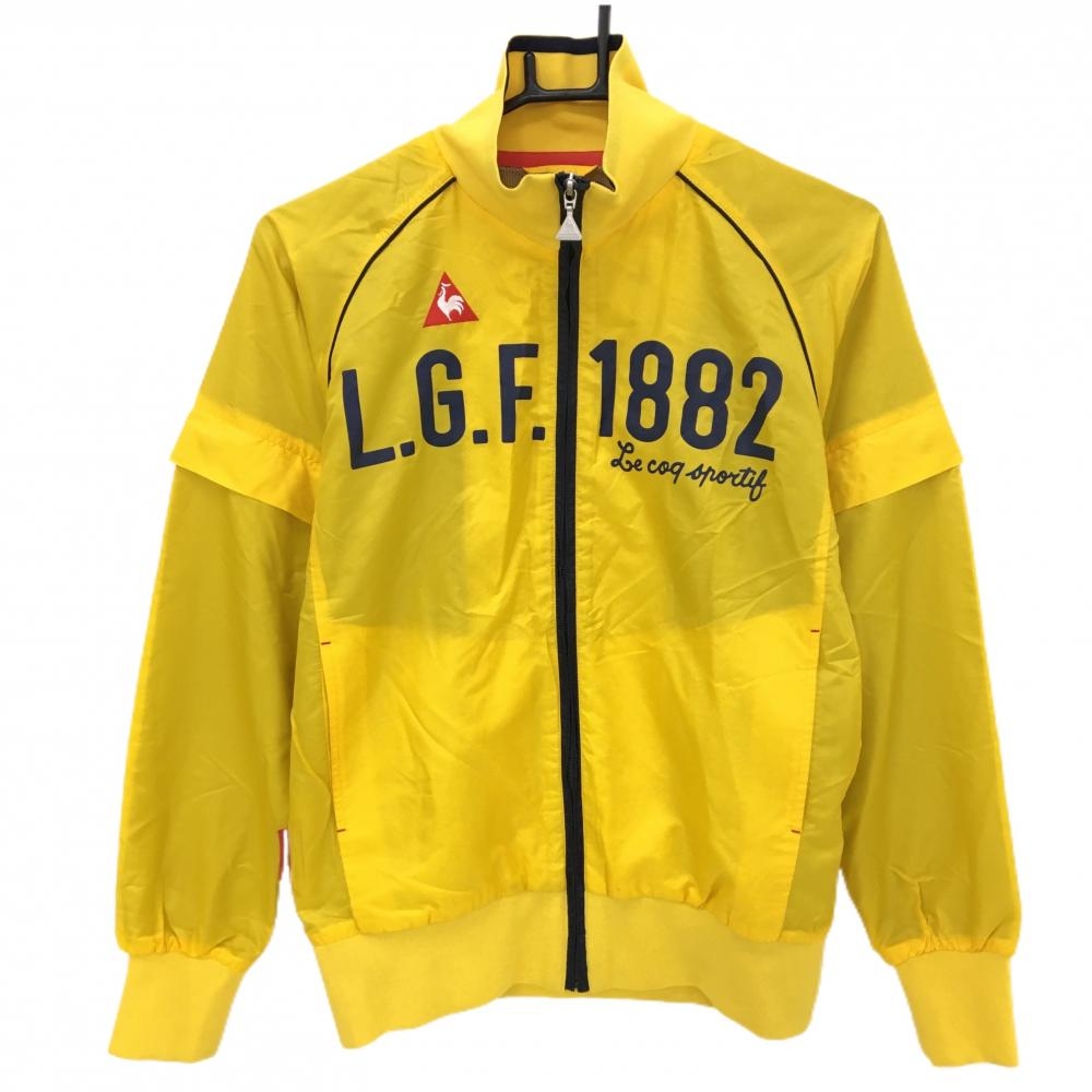 ルコック 2WAYジャケット イエロー×グレー 裏地メッシュ 袖着脱可  レディース M ゴルフウェア le coq sportif