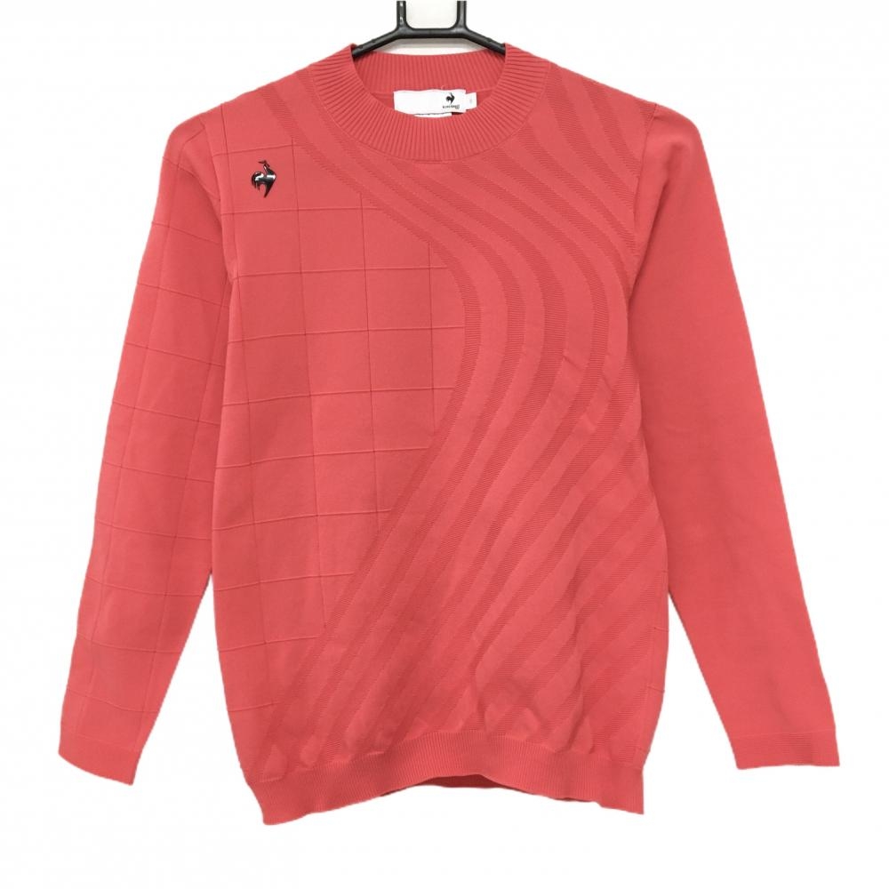 【美品】ルコックゴルフ セーター ピンク ロゴ黒 ニット  レディース S ゴルフウェア le coq sportif