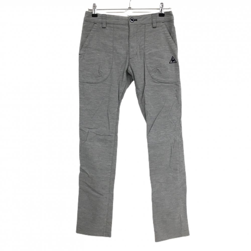 ルコックゴルフ パンツ 杢グレー 表微起毛 後ろ複数ワッペン レディース 11 ゴルフウェア le coq sportif