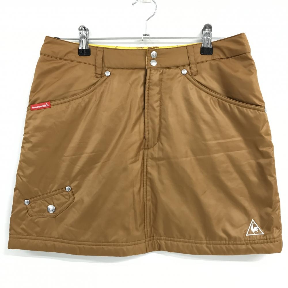 【超美品】ルコック 中綿スカート ブラウン ロゴ白  レディース 13 ゴルフウェア le coq sportif
