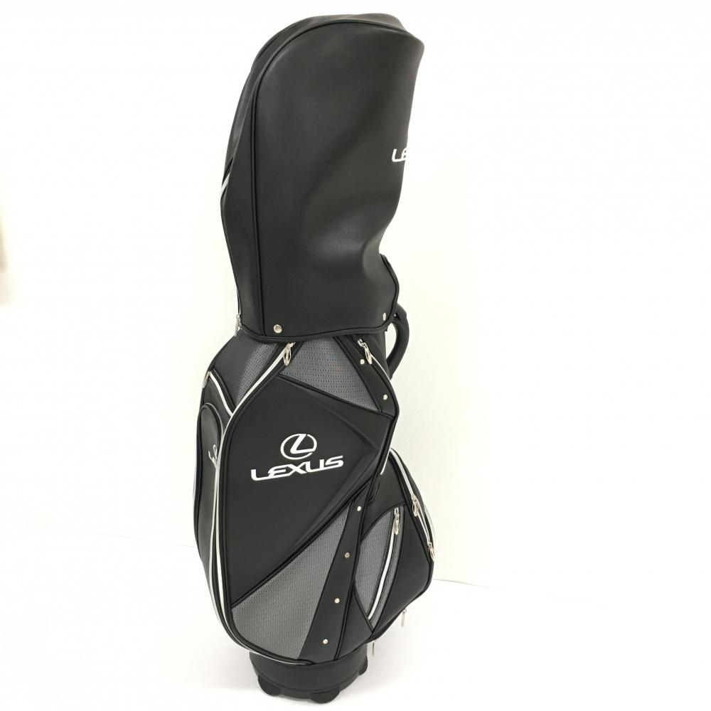 【未使用品】レクサス キャディバッグ 黒×シルバー 一部柄 9型ゴルフ LEXUS