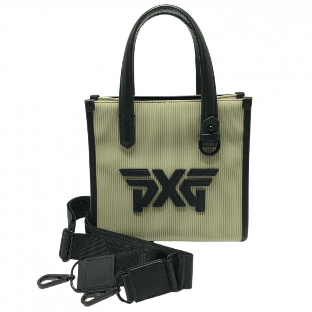 【超美品】ピーエックスジー 2WAYカートバッグ ベージュ×黒 内側ポケット ショルダーストラップ  ゴルフ PXG