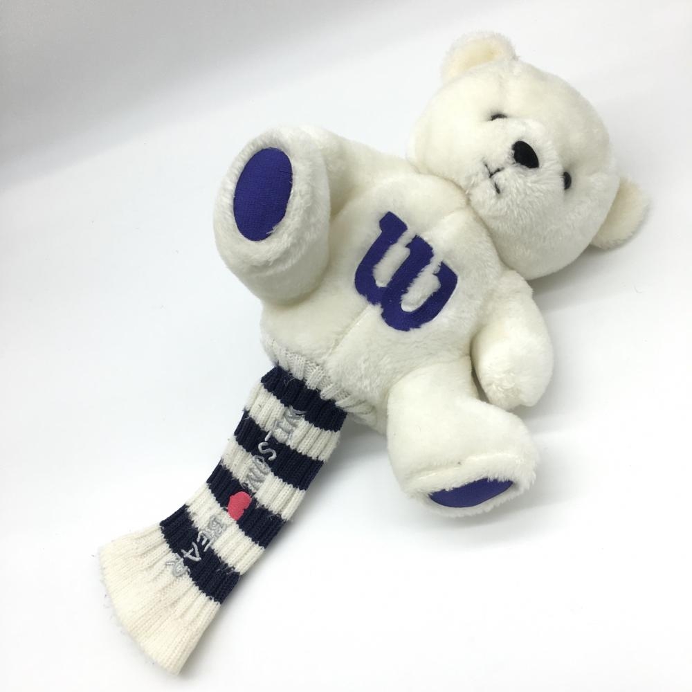 WILSON ウィルソン ヘッドカバー 白×ブルー クマ bear ボーダー  ゴルフ