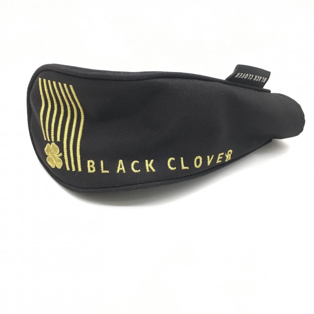 【超美品】ブラッククローバー ヘッドカバー 黒×ゴールド UT ユーティリティ用ゴルフ BLACK CLOVER