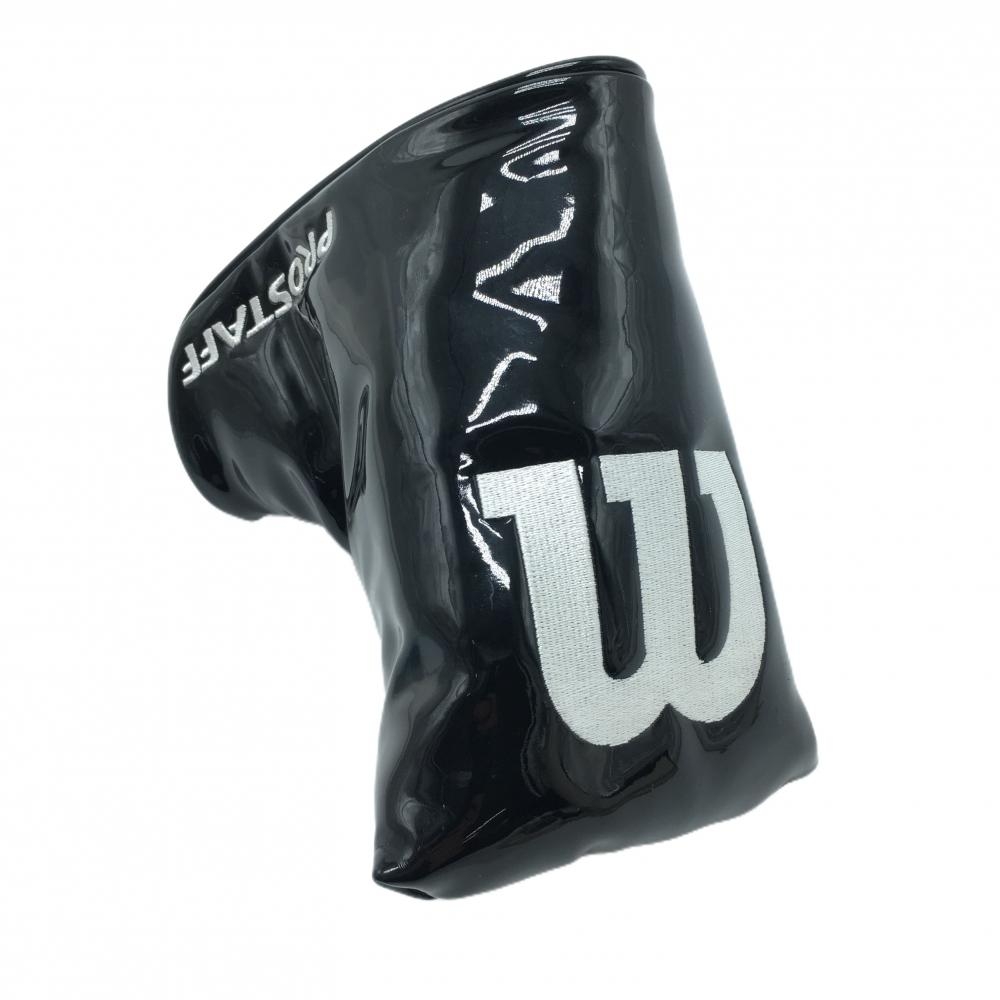 【美品】ウィルソン パターカバー 黒 ピン型 ロゴ刺しゅう ゴルフ Wilson