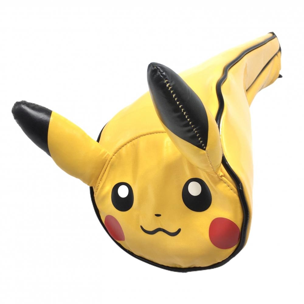 【美品】ポケモン ヘッドカバー(DR) イエロー×黒 ピカチュウ エナメル ドライバー  ゴルフ Pokemon