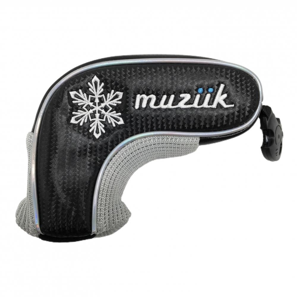 【超美品】ムジーク パターカバー 黒×グレー ロゴ刺しゅう ピン型 ゴルフ muziik