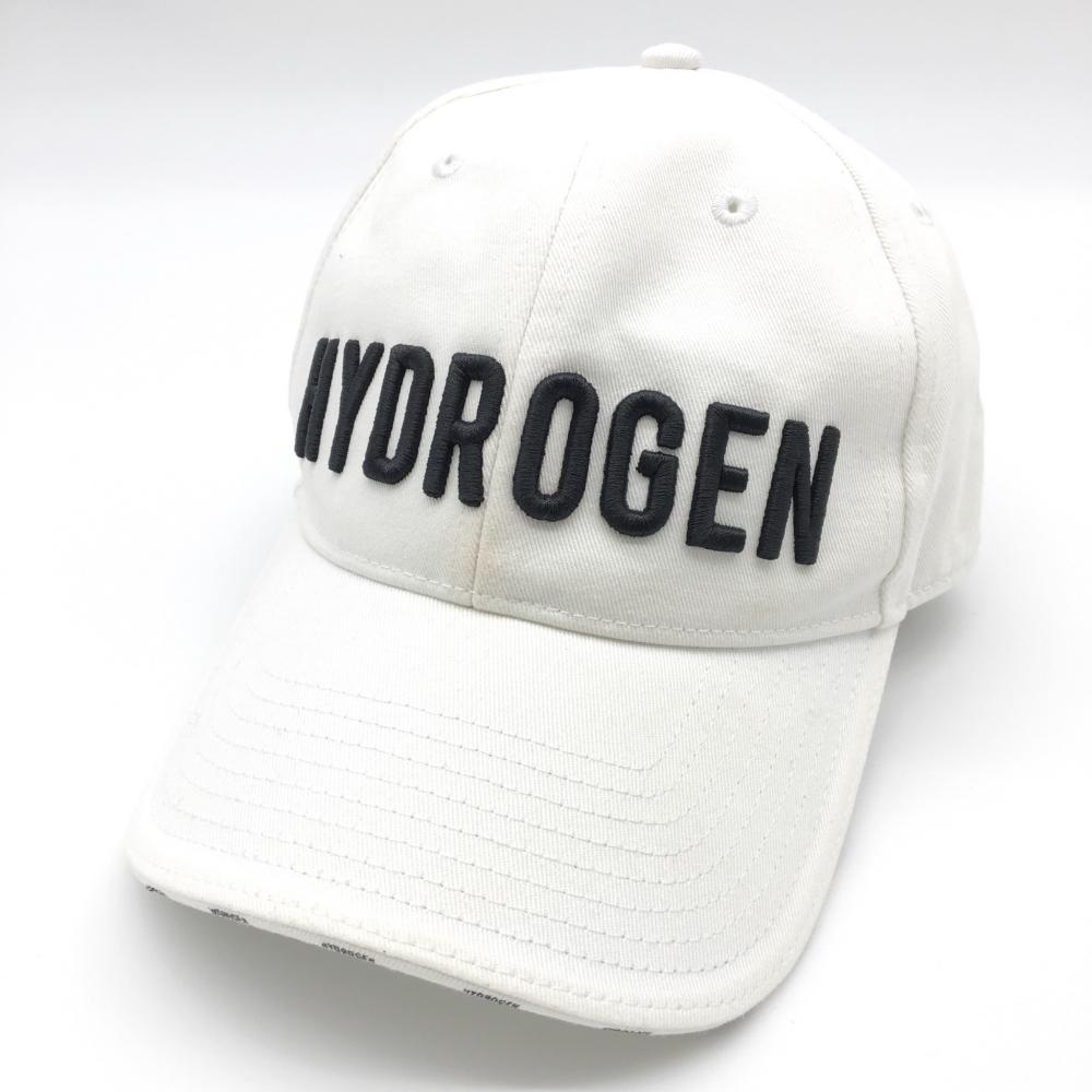 HYDROGEN  ハイドロゲン キャップ 白×黒 立体ロゴ刺しゅう   ゴルフウェア