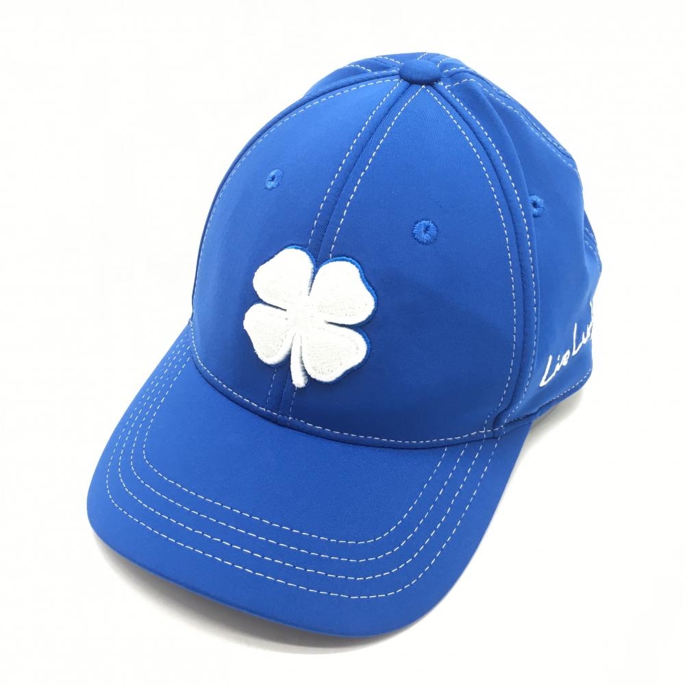 【超美品】ブラッククローバー キャップ ブルー×白 クローバー Live Lucky  L/XL  ゴルフウェア BLACK CLOVER