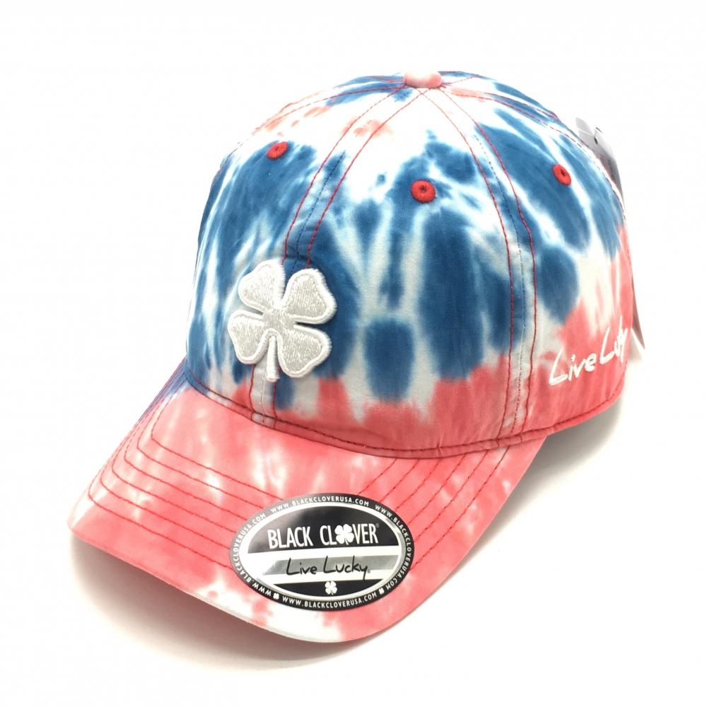 【新品】ブラッククローバー キャップ ネイビー×レッド タイダイ柄 FREE  ゴルフウェア BLACK CLOVER