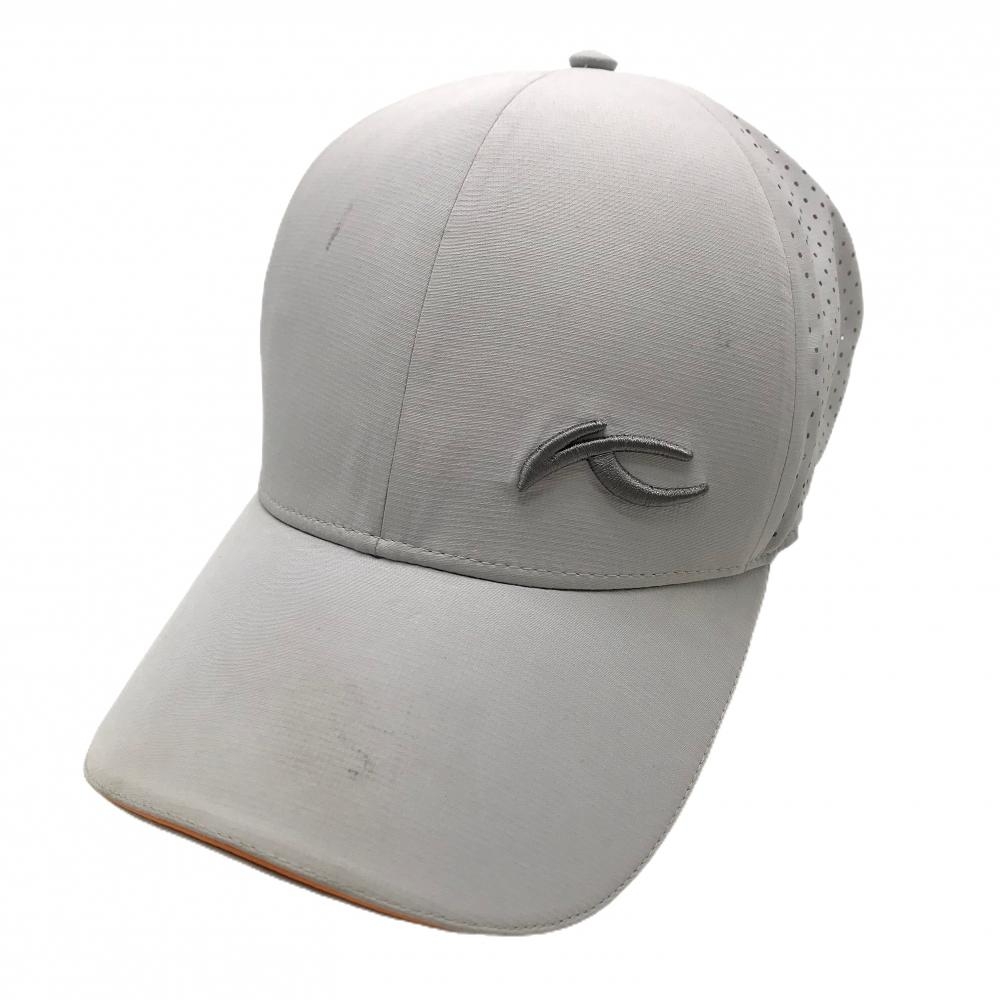 チュース キャップ ライトグレー 一部パンチング 立体ロゴ  ゴルフウェア KJUS