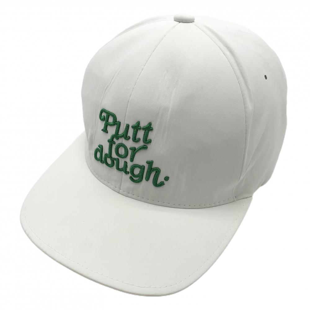 バンデル フラットキャップ 白×グリーン 立体ロゴ パンチング  ゴルフウェア BANDEL