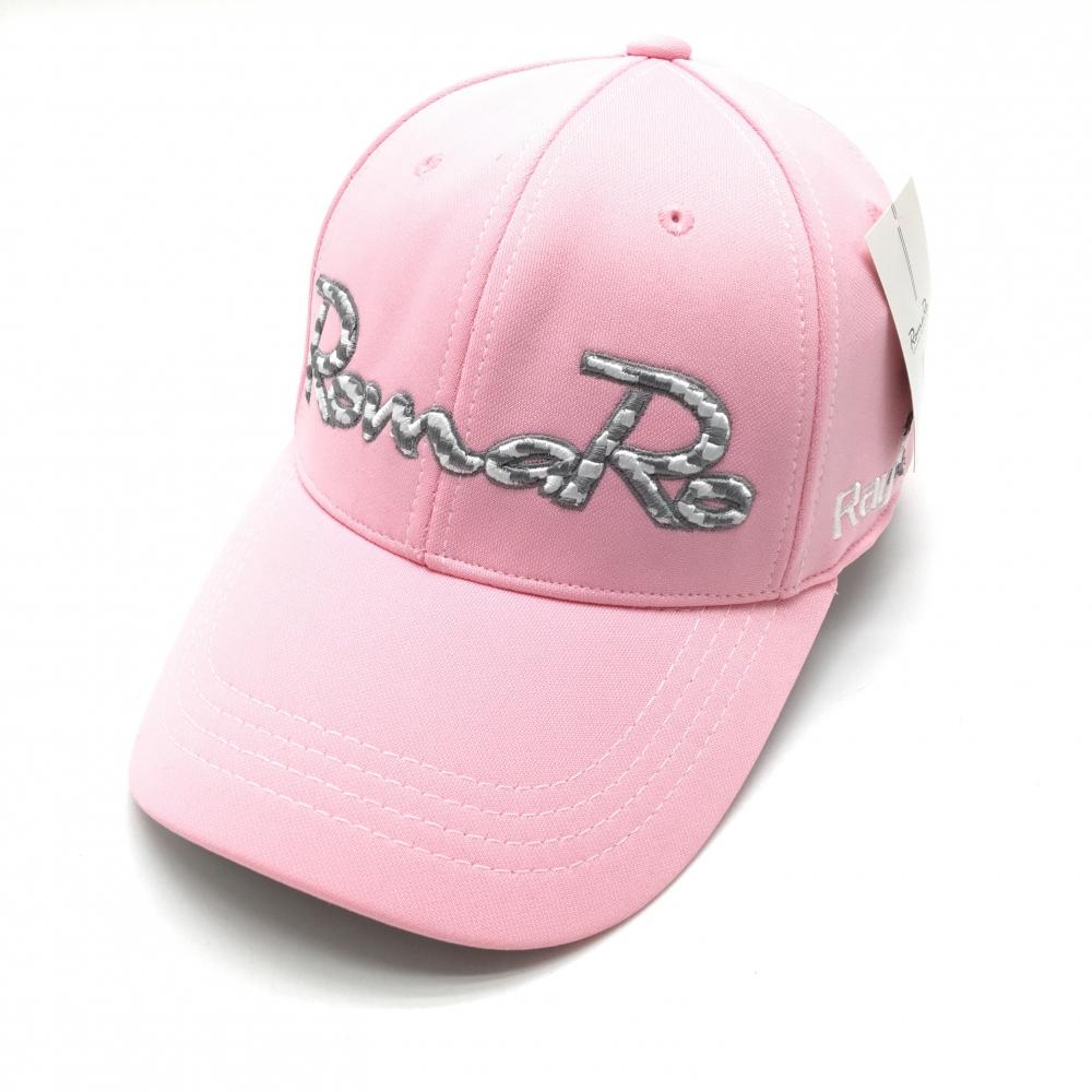 【新品】ロマロ キャップ ピンク ロゴ刺しゅう フリーサイズ  ゴルフウェア Romaro