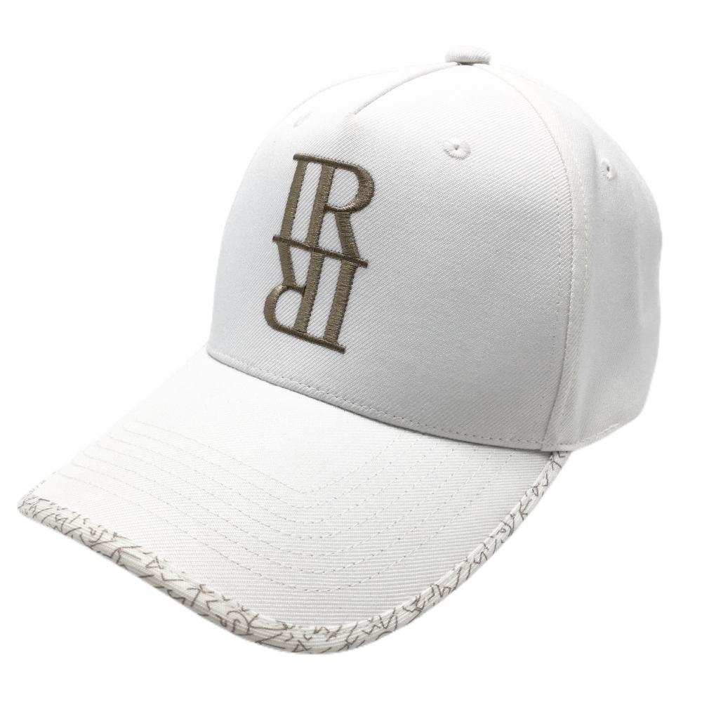 アイリッシュマン キャップ 白×ゴールド ロゴ刺しゅう 58.5CM  ゴルフウェア サンプル品 IRISHMAN